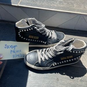 Golden Goose black leather studded slides 🖤🦄✨size 37 EUC 💯 authentic